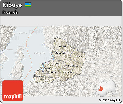 Shaded Relief 3D Map of Kibuye, lighten
