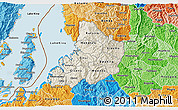 Shaded Relief 3D Map of Kibuye, political shades outside