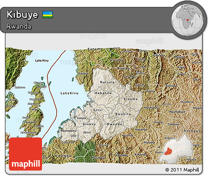 Shaded Relief 3D Map of Kibuye, satellite outside