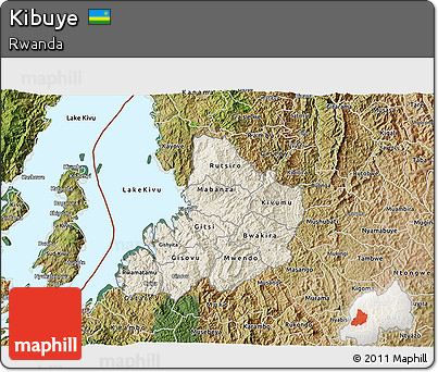 Shaded Relief 3D Map of Kibuye, satellite outside