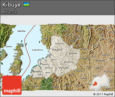 Shaded Relief 3D Map of Kibuye, satellite outside