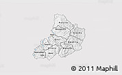 Silver Style 3D Map of Kibuye, single color outside