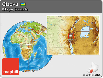 Physical Location Map of Gisovu, highlighted parent region, within the entire country