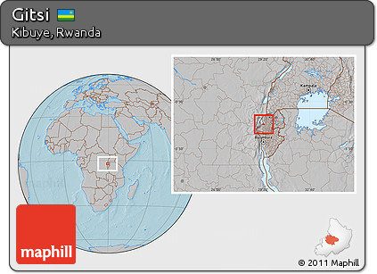 Gray Location Map of Gitsi, hill shading
