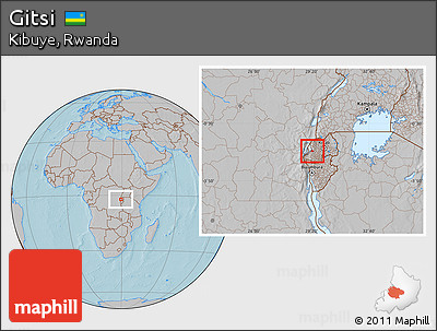 Gray Location Map of Gitsi, hill shading