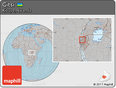 Gray Location Map of Gitsi, hill shading