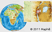 Physical Location Map of Gitsi, highlighted country
