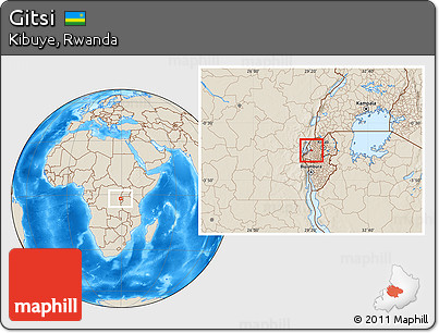 Shaded Relief Location Map of Gitsi