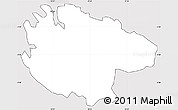 Silver Style Simple Map of Gitsi, cropped outside