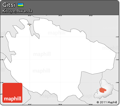 Silver Style Simple Map of Gitsi