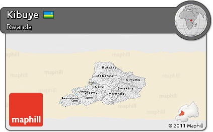 Classic Style Panoramic Map of Kibuye, single color outside