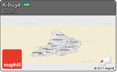 Classic Style Panoramic Map of Kibuye, single color outside