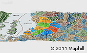 Political Panoramic Map of Kibuye, semi-desaturated