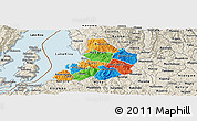 Political Panoramic Map of Kibuye, shaded relief outside