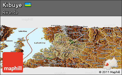 Satellite Panoramic Map of Kibuye, physical outside