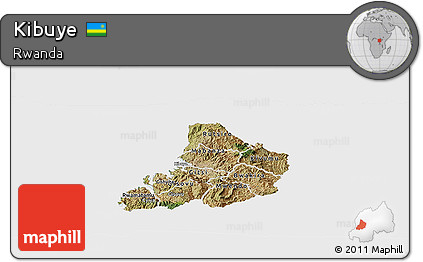 Satellite Panoramic Map of Kibuye, single color outside
