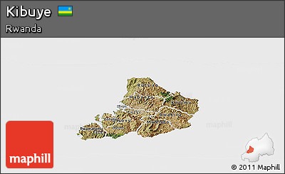 Satellite Panoramic Map of Kibuye, single color outside