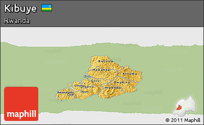 Savanna Style Panoramic Map of Kibuye, single color outside