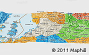 Shaded Relief Panoramic Map of Kibuye, political shades outside