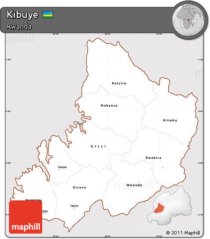Classic Style Simple Map of Kibuye, cropped outside