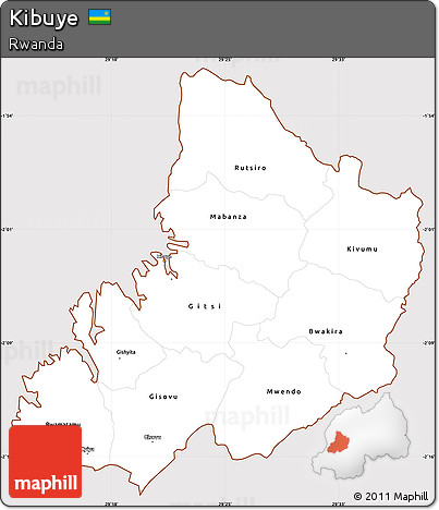 Classic Style Simple Map of Kibuye, cropped outside