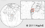 Blank Location Map of Gikomero, highlighted country