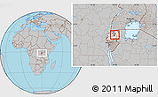 Gray Location Map of Gikomero, highlighted country