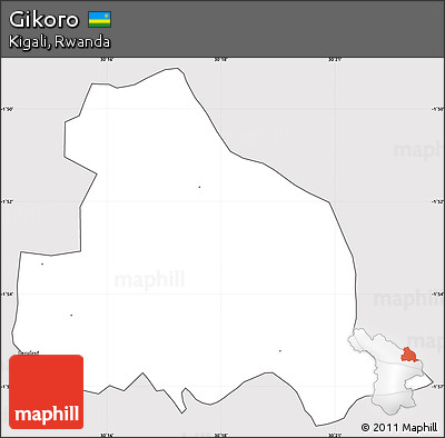 Silver Style Simple Map of Gikoro, cropped outside