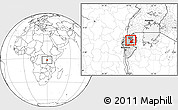 Blank Location Map of Kigali, highlighted country, within the entire country