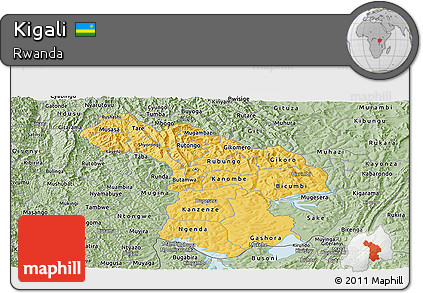 Savanna Style Panoramic Map of Kigali