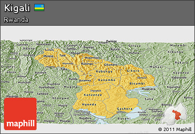 Savanna Style Panoramic Map of Kigali