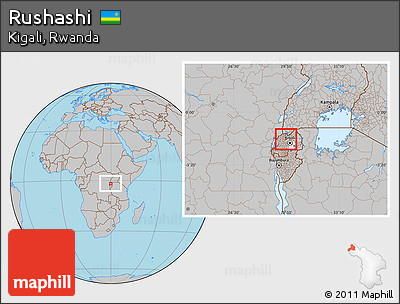 Gray Location Map of Rushashi, highlighted parent region