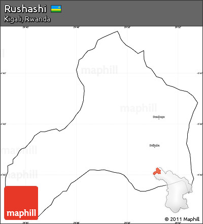 Blank Simple Map of Rushashi, cropped outside