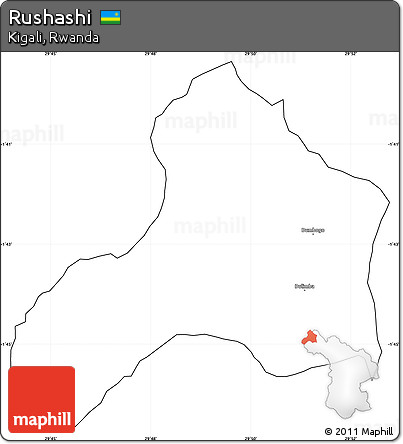 Blank Simple Map of Rushashi, cropped outside
