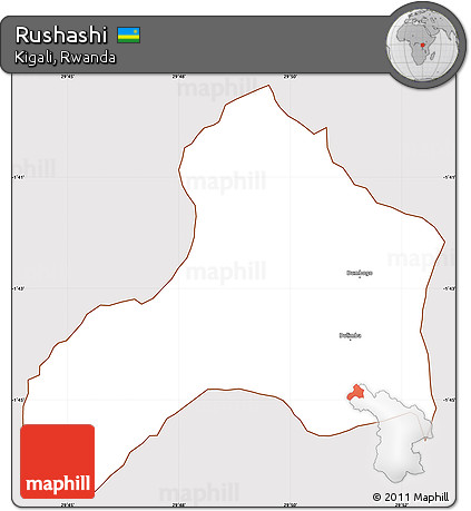 Classic Style Simple Map of Rushashi, cropped outside