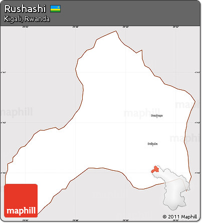 Classic Style Simple Map of Rushashi, cropped outside