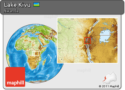 Physical Location Map of Lake Kivu