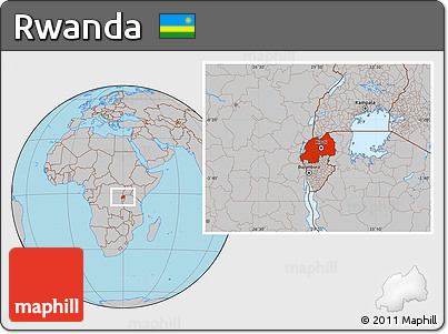 Gray Location Map of Rwanda