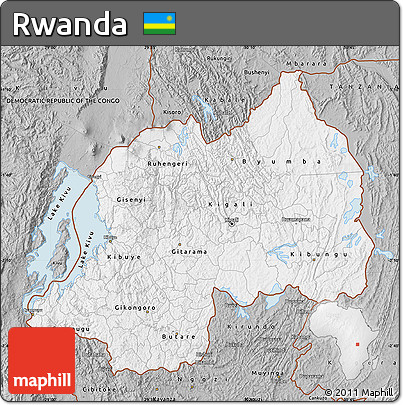 Gray Map of Rwanda