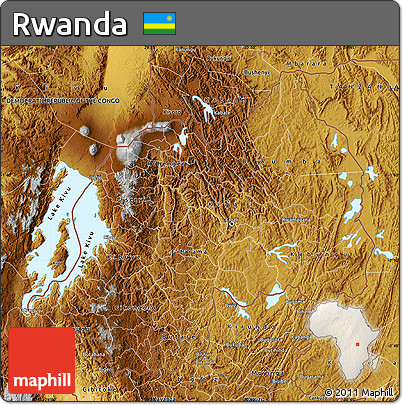 Physical Map of Rwanda