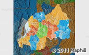 Political Map of Rwanda, darken