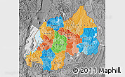 Political Map of Rwanda, desaturated, land only