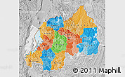 Political Map of Rwanda, lighten, desaturated