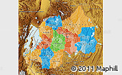 Political Map of Rwanda, physical outside