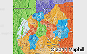 Political Map of Rwanda, political shades outside