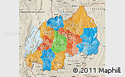 Political Map of Rwanda, shaded relief outside