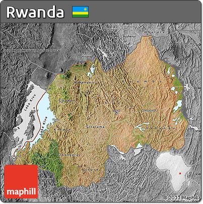 Satellite Map of Rwanda, desaturated