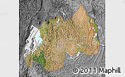 Satellite Map of Rwanda, desaturated, land only