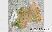 Satellite Map of Rwanda, lighten, semi-desaturated, land only