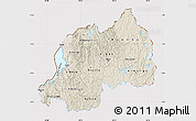 Shaded Relief Map of Rwanda, cropped outside